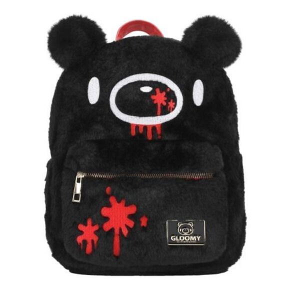 Bioworld Gloomy Bear  Mori Chack Black Fuzzy Plush Mini Backpack main image 4